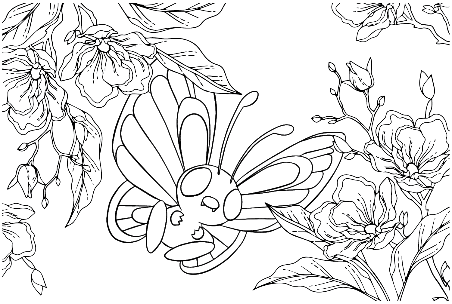 Free Butterfree Coloring Page from Butterfree