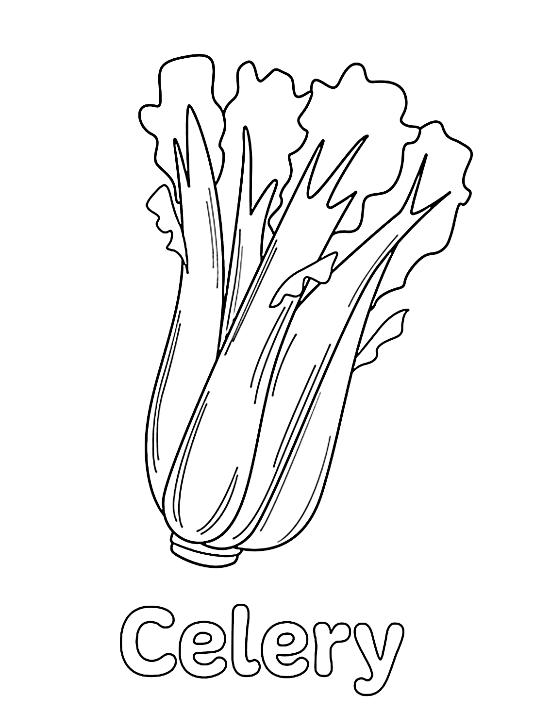 Gratis kleurplaat Selderij van Celery