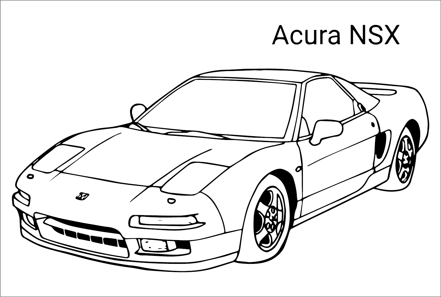Free Honda Acura NSX Coloring Page from Honda