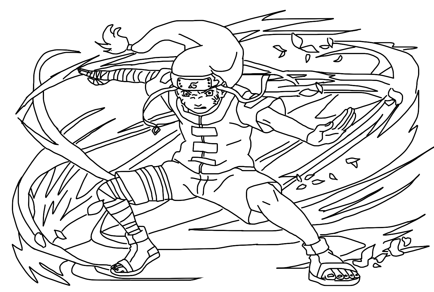 Free Hyuga Neji Coloring Page from Neji