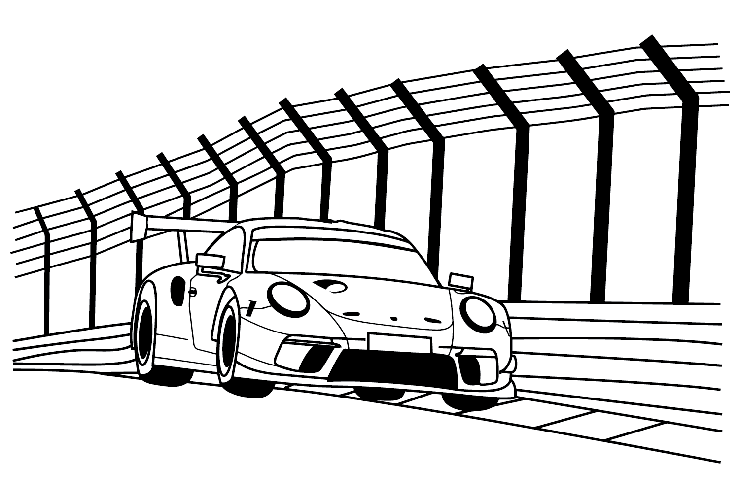 Бесплатная раскраска Порше от Porsche для печати