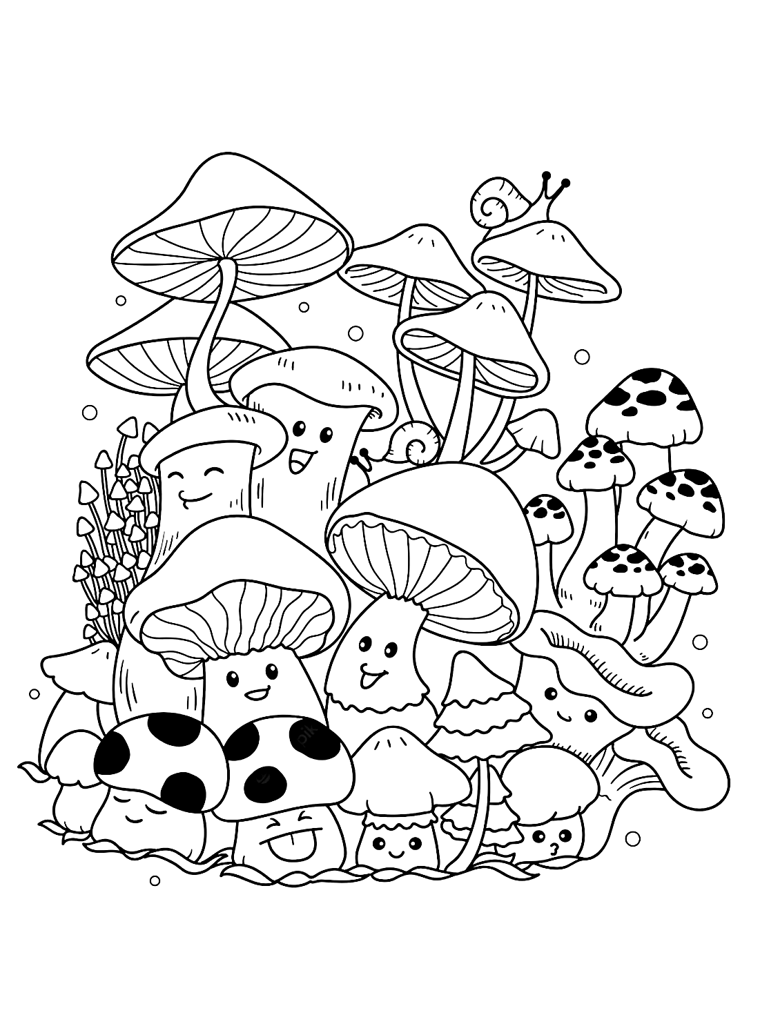 Cogumelos divertidos para imprimir em Mushroom
