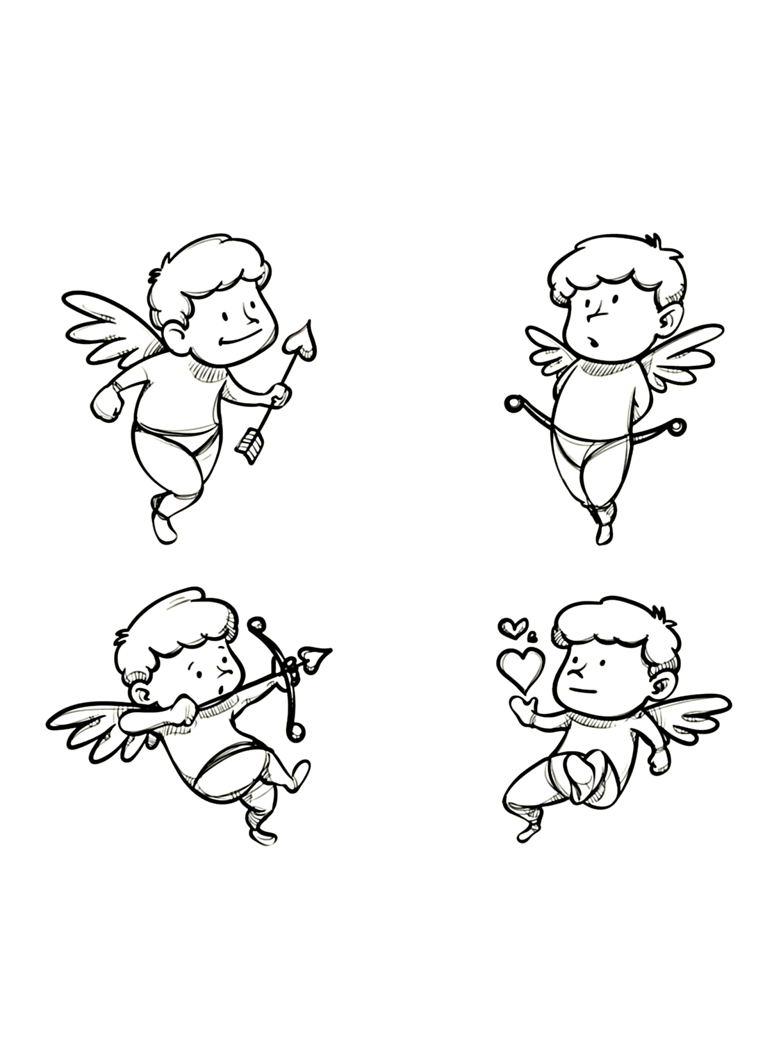 Прикольные картинки-раскраски ангелочек для мальчиков от Angel
