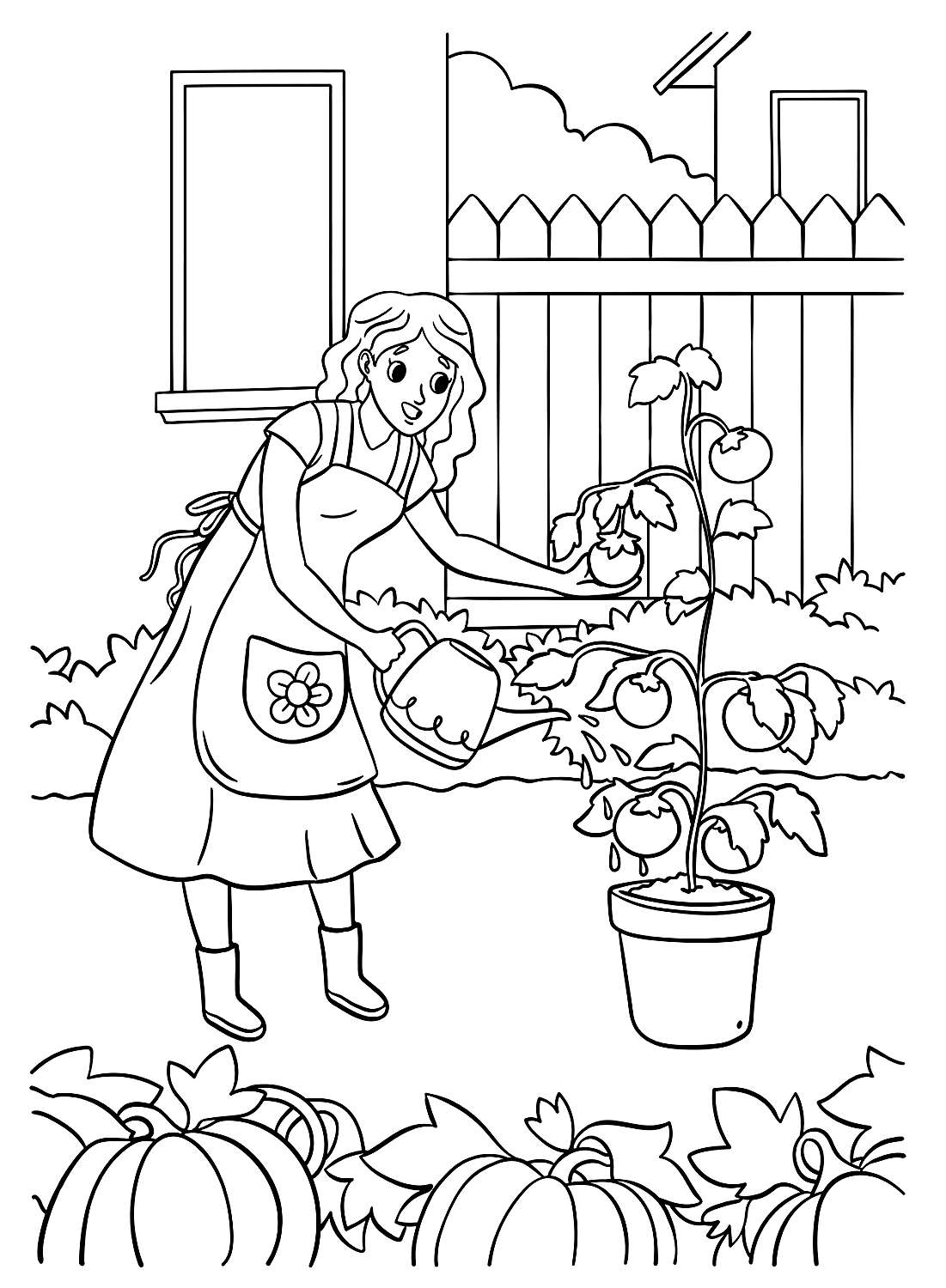 Garden coloring page to print