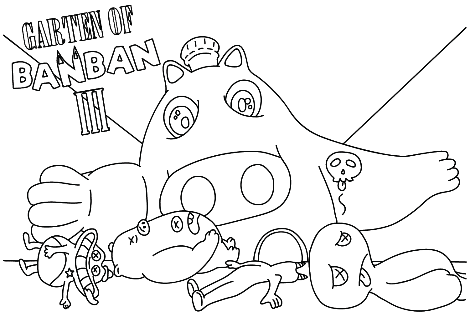 Garden of Banban 3 All Characters Coloring Page - Free Printable Coloring  Pages