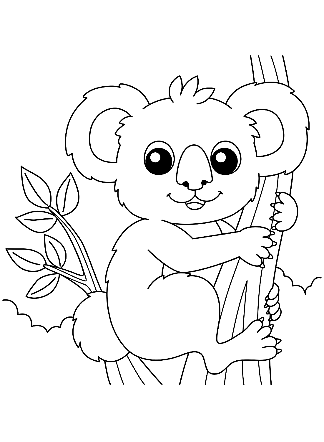 Happy Koala coloring sheet