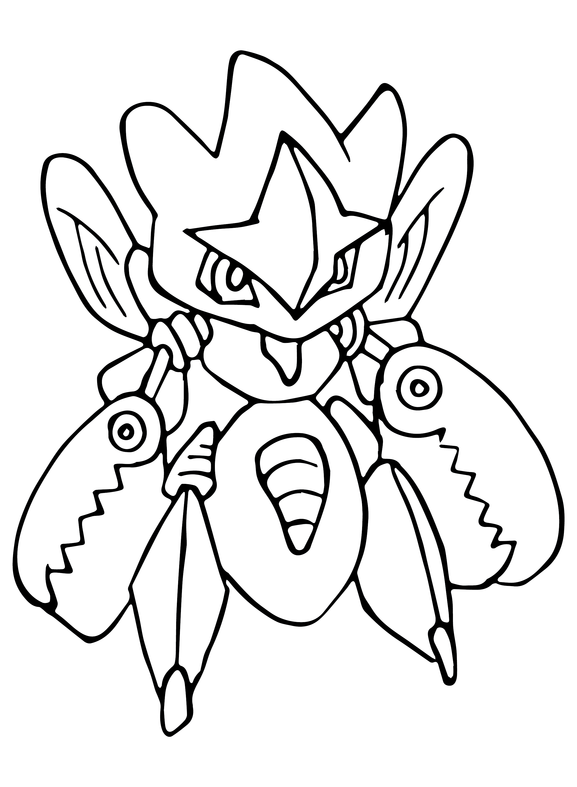 Hassam Mega Pokemon Coloring Pages to Printable