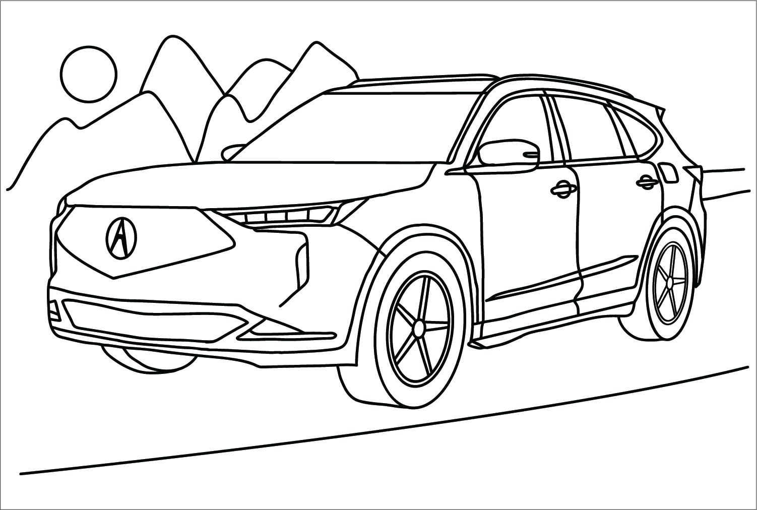 Раскраска Honda Acura MDX от Honda