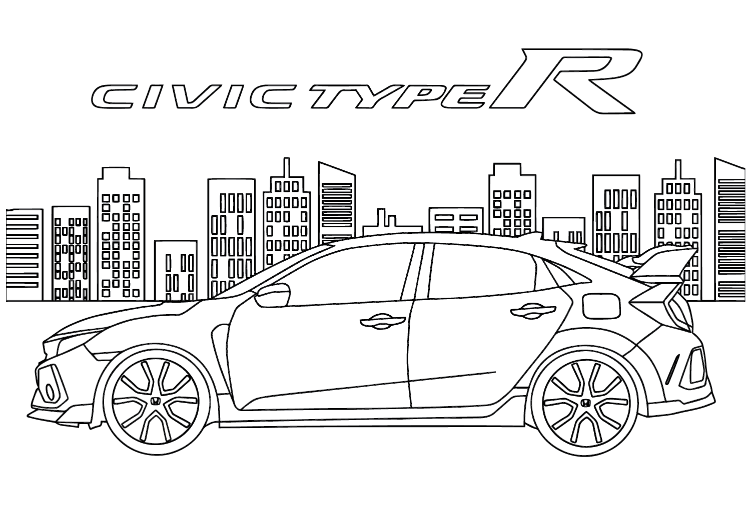 Honda Civic Изображение для раскрашивания от Honda