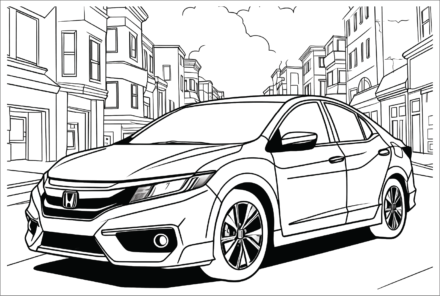 Раскраска Honda Civic Седан от Honda