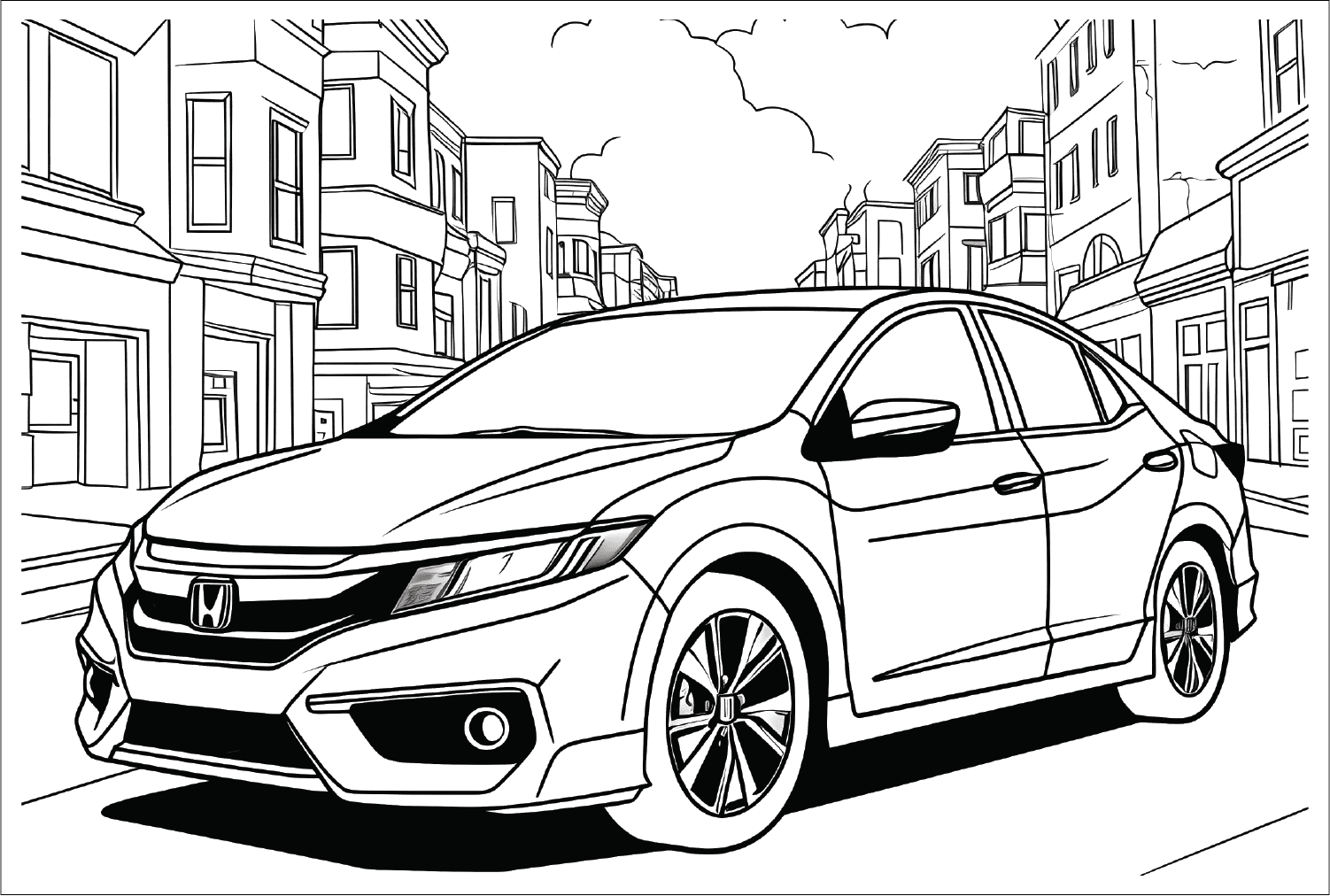 Honda Civic Para Colorir