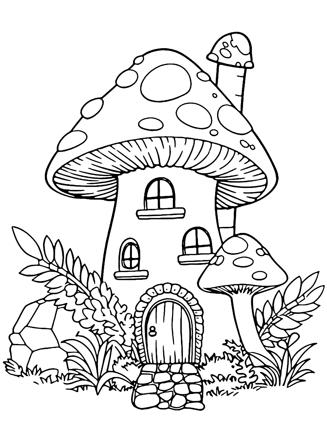 Pagina da colorare di Funghi domestici da Mushroom