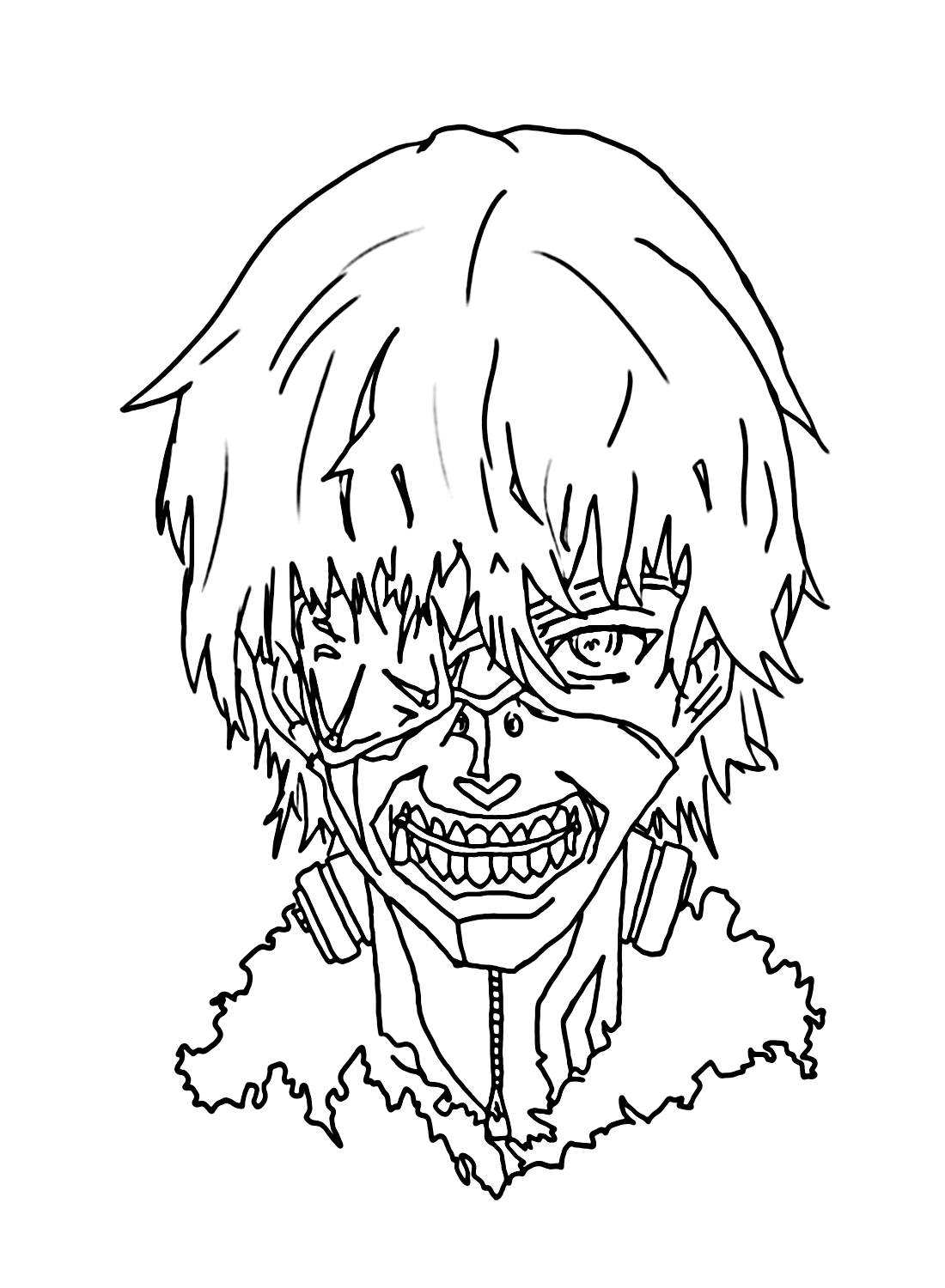 Kaneki 着色页 免费着色页