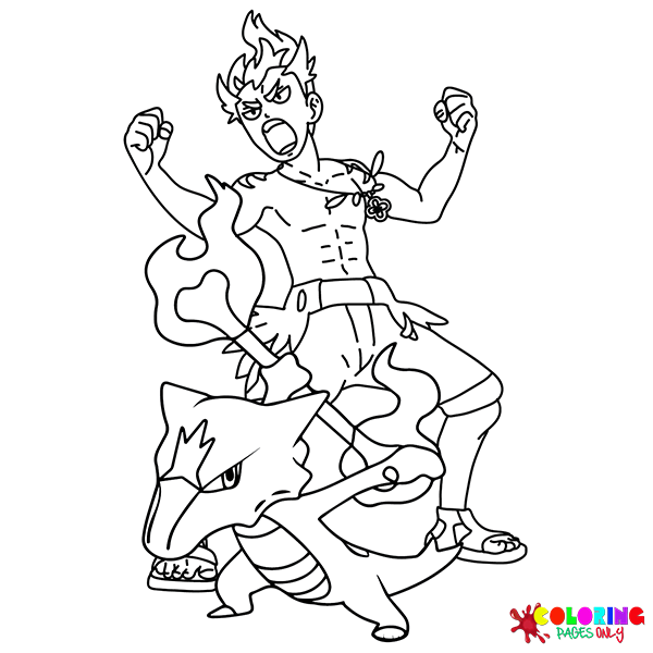 Kiawe Pokemon Coloring Pages