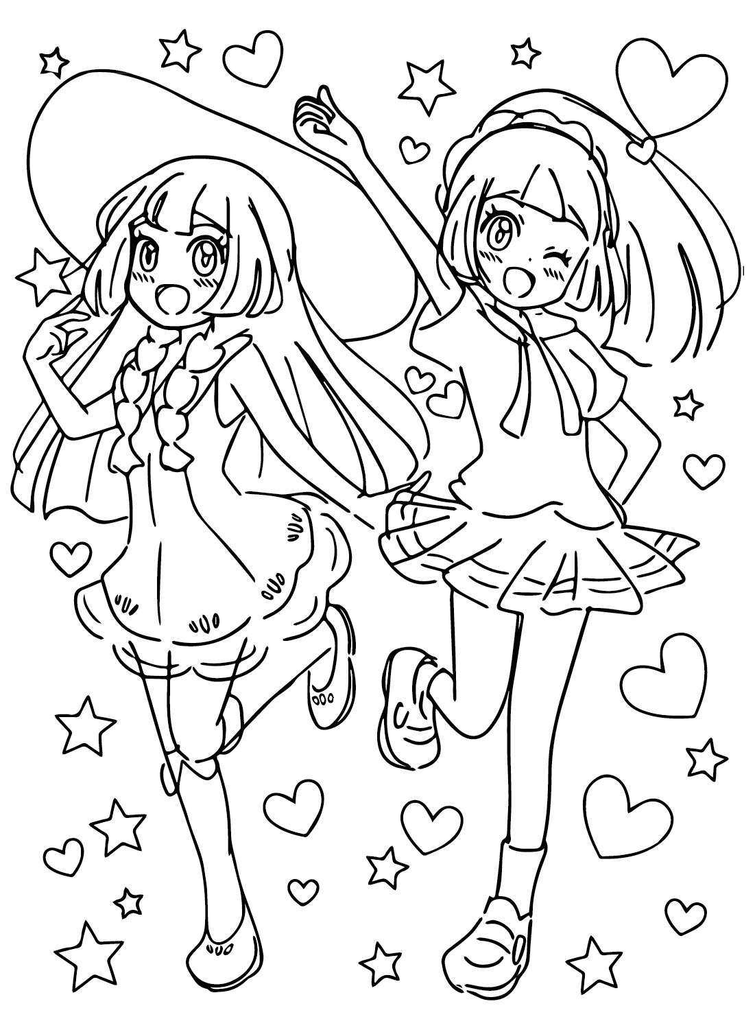 Lillie Pokemon Coloring Page PDF from Lillie Pokemon