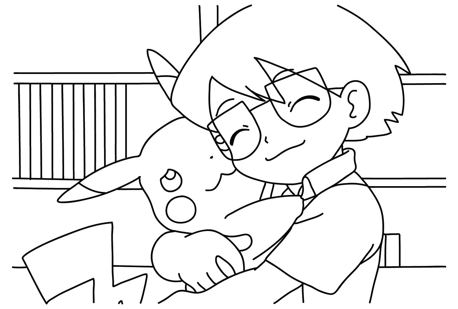 Max and Pikachu Pokemon To Color