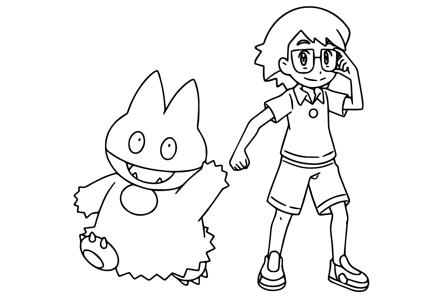 Max and Pokemon Coloring Sheet from Max Pokemon