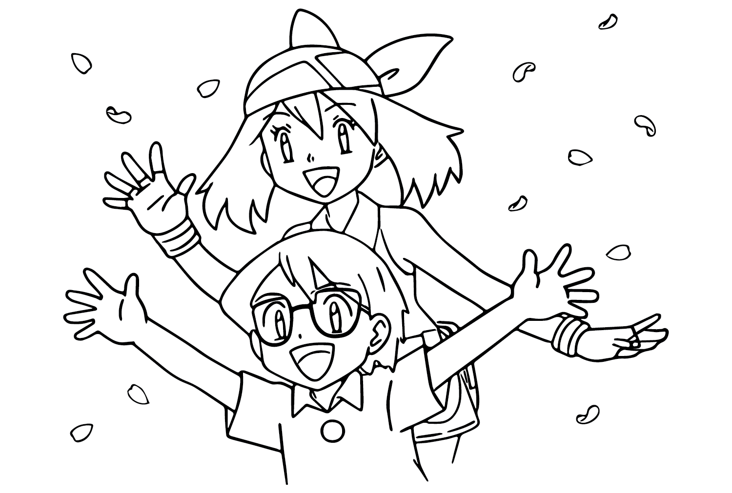 May and Max Pokemon Coloring Page from May Pokemon