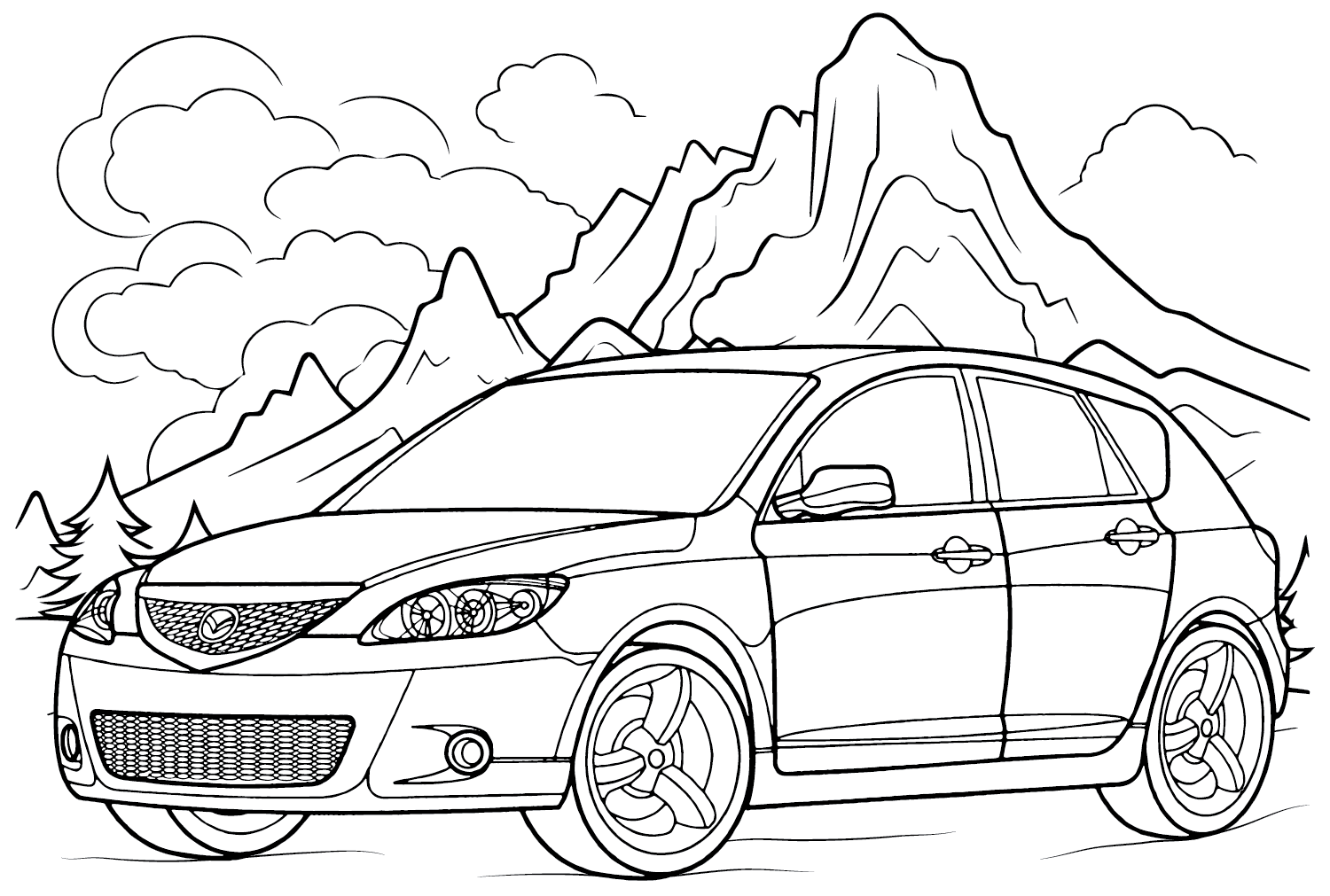 Mazda 3 Hatchback Coloring Page from Mazda