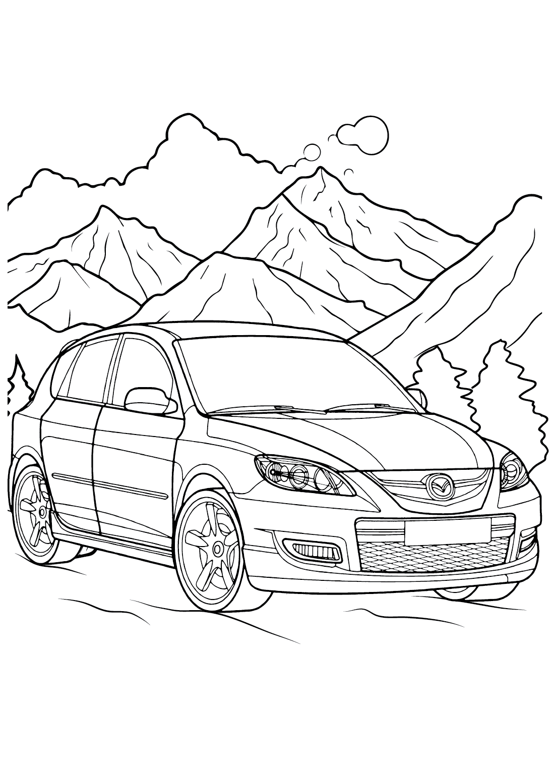 Mazda 3 MPS Coloring Page from Mazda