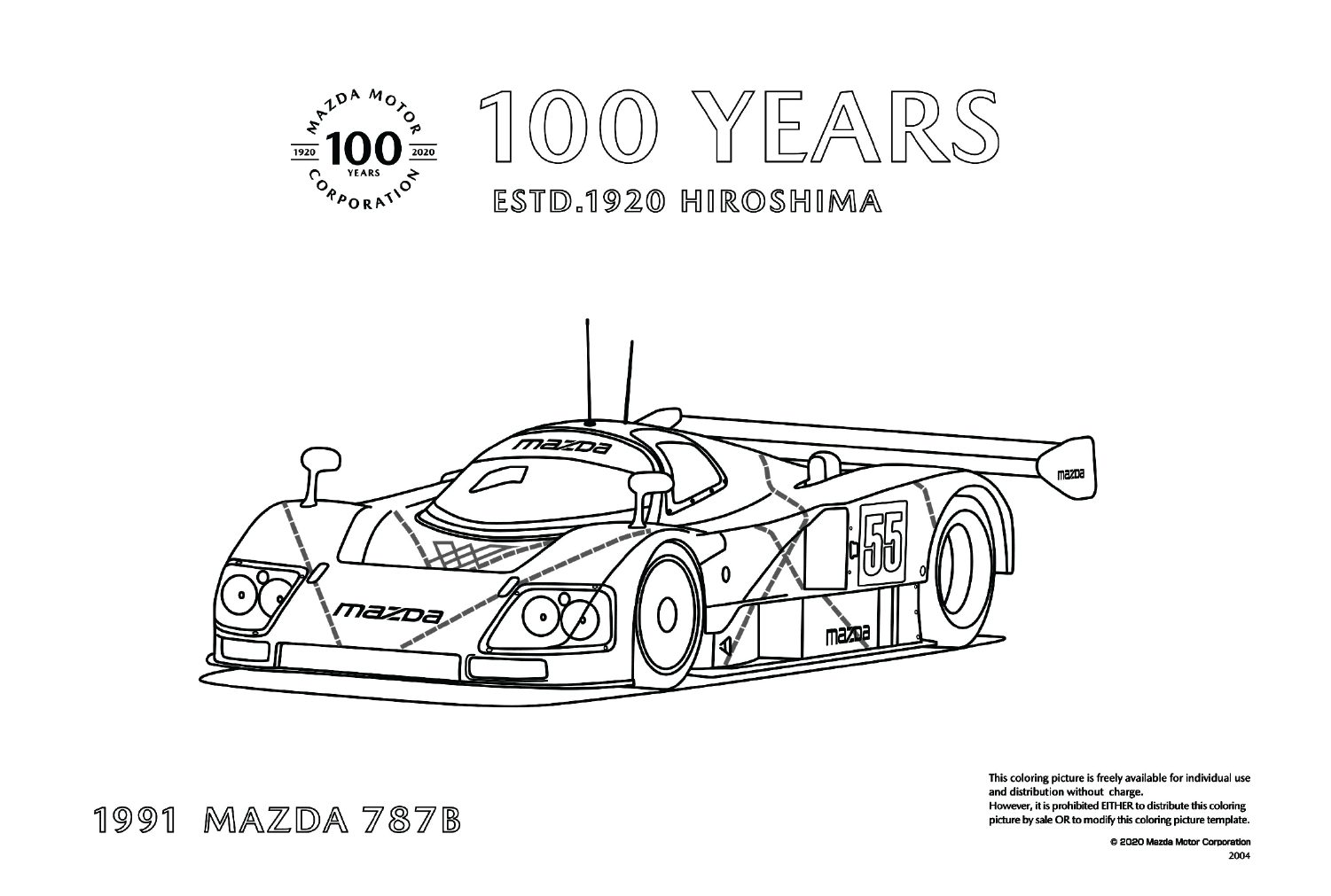 Mazda 787B Pictures to Color from Mazda