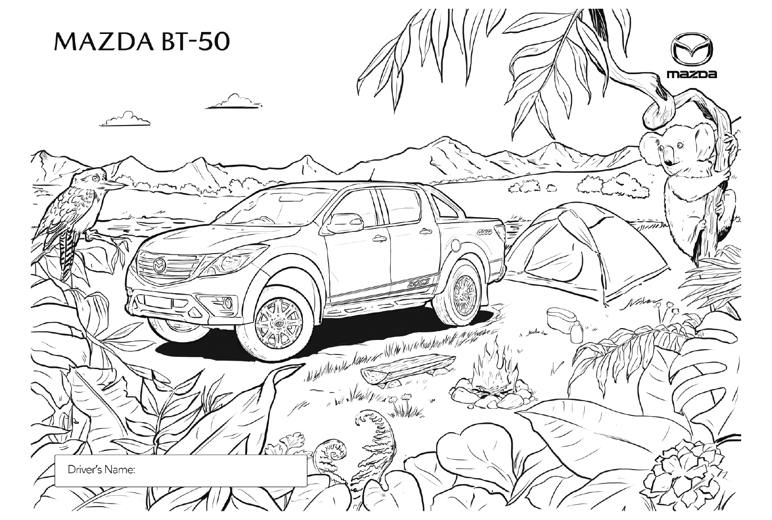 Mazda BT-50 Coloring Page from Mazda