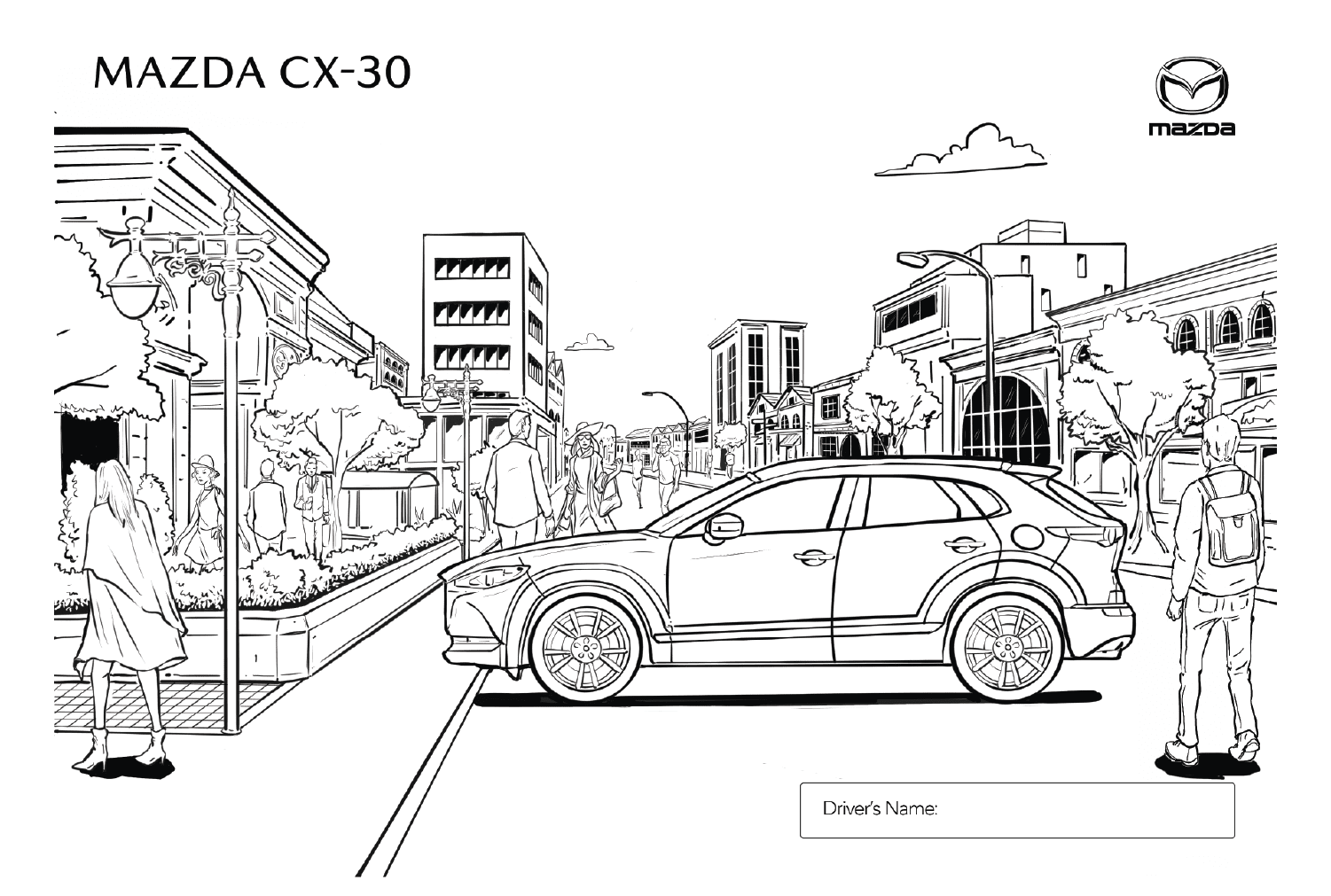 Mazda CX-30 Coloring Page from Mazda