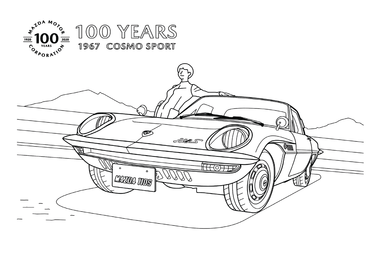 Mazda Cosmo Sport Coloring Page from Mazda