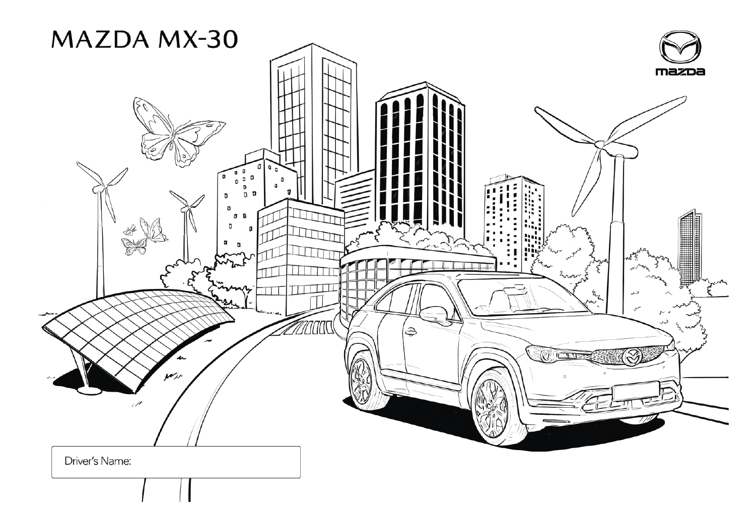 Mazda MX-30 Coloring Page from Mazda