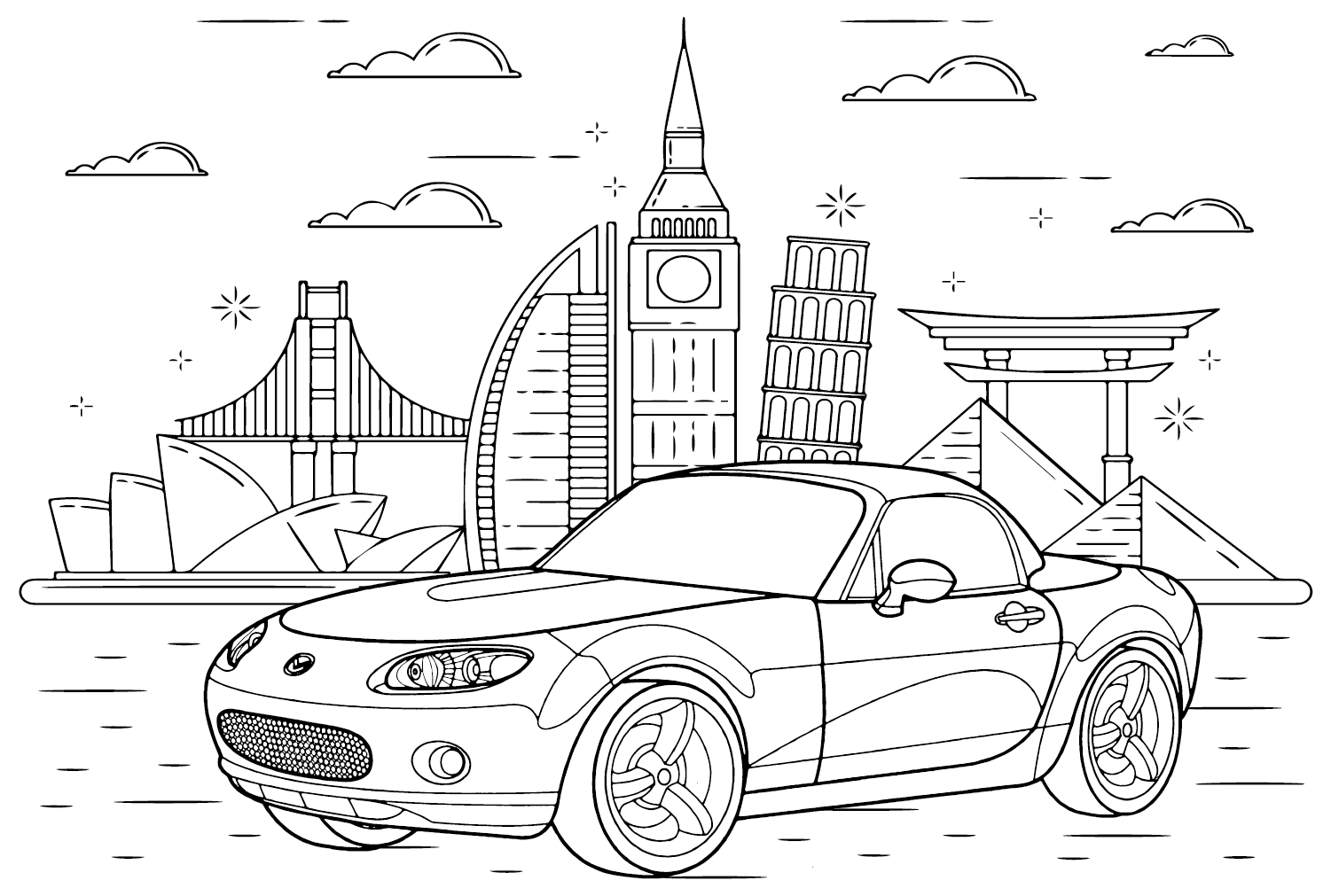Mazda MX-5 Coloring Page Images from Mazda