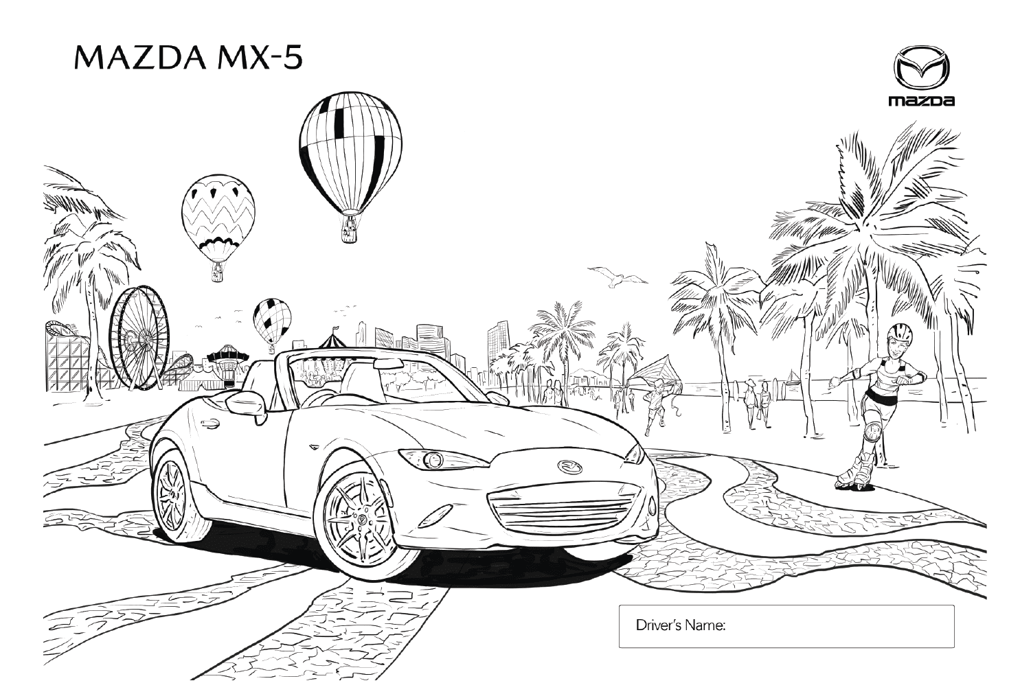 Mazda MX-5 Coloring Page from Mazda