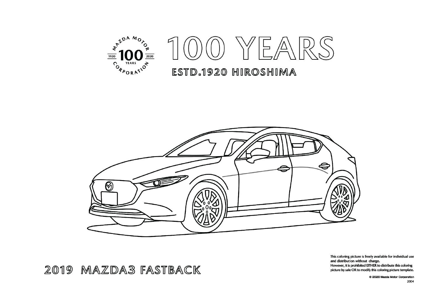 Mazda Mazda3 Coloring Page from Mazda
