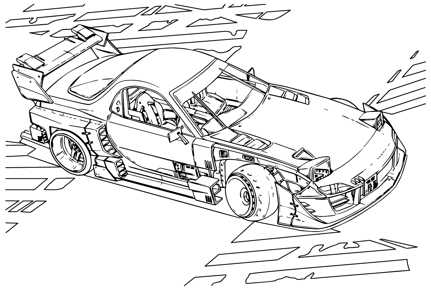 Mazda RX-7 FD3S Coloring Page from Mazda