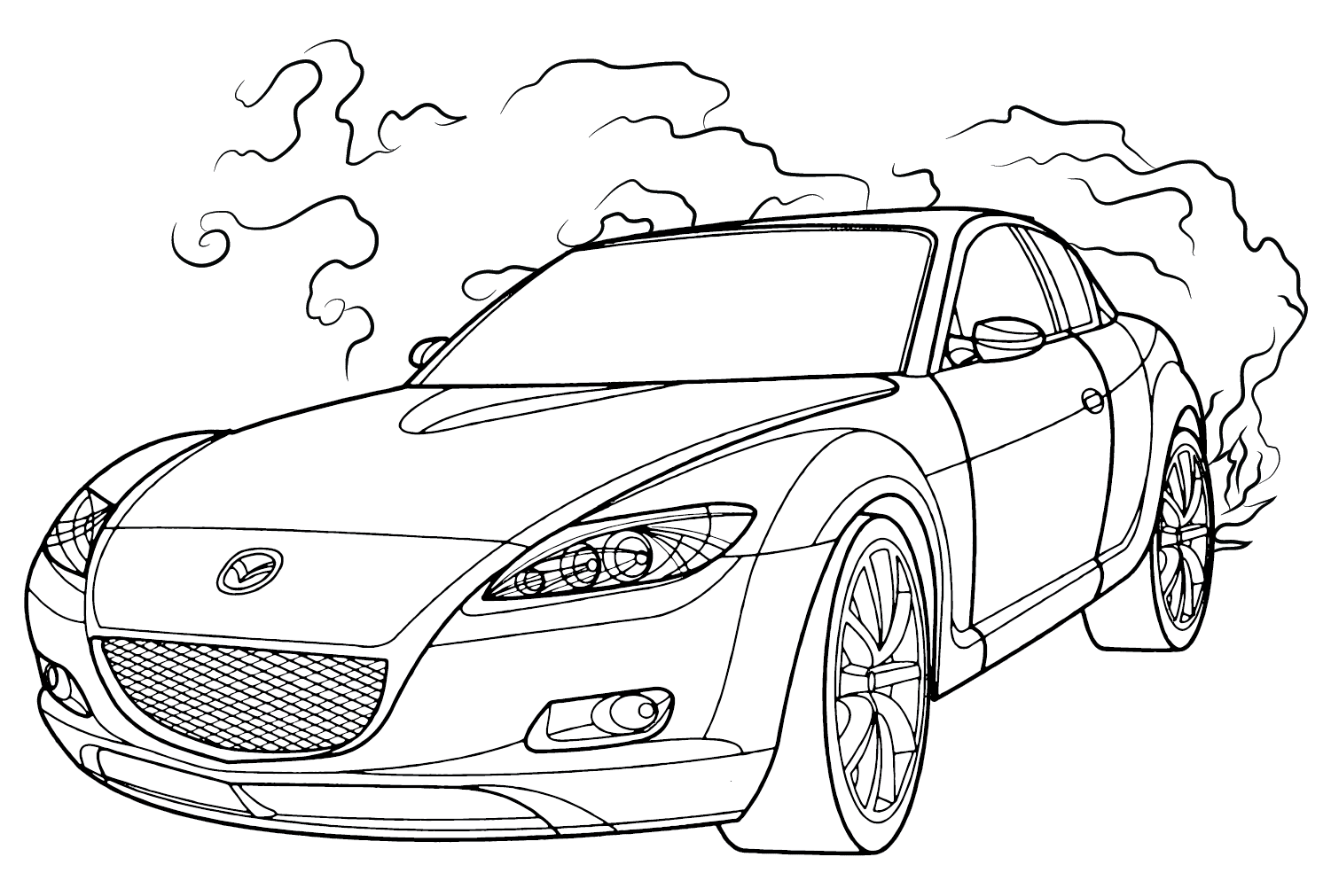 Mazda RX-8 Coloring Page Free from Mazda