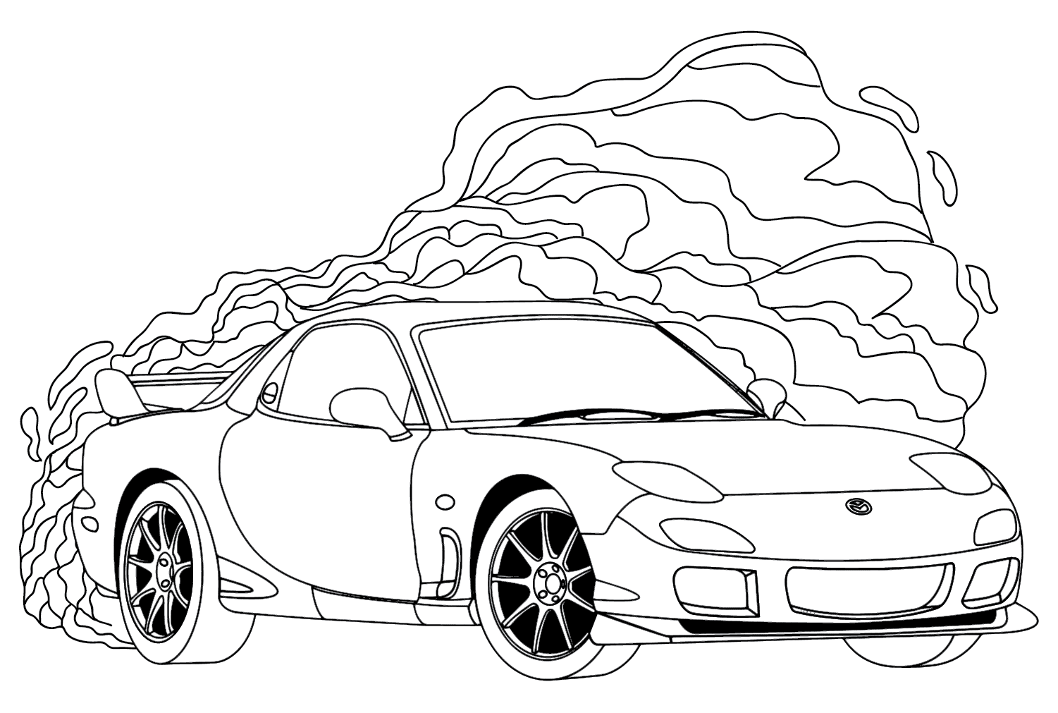 Mazda RX7 Coloring Page from Mazda