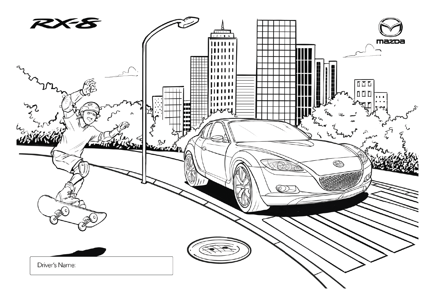 Mazda RX8 Coloring Page from Mazda