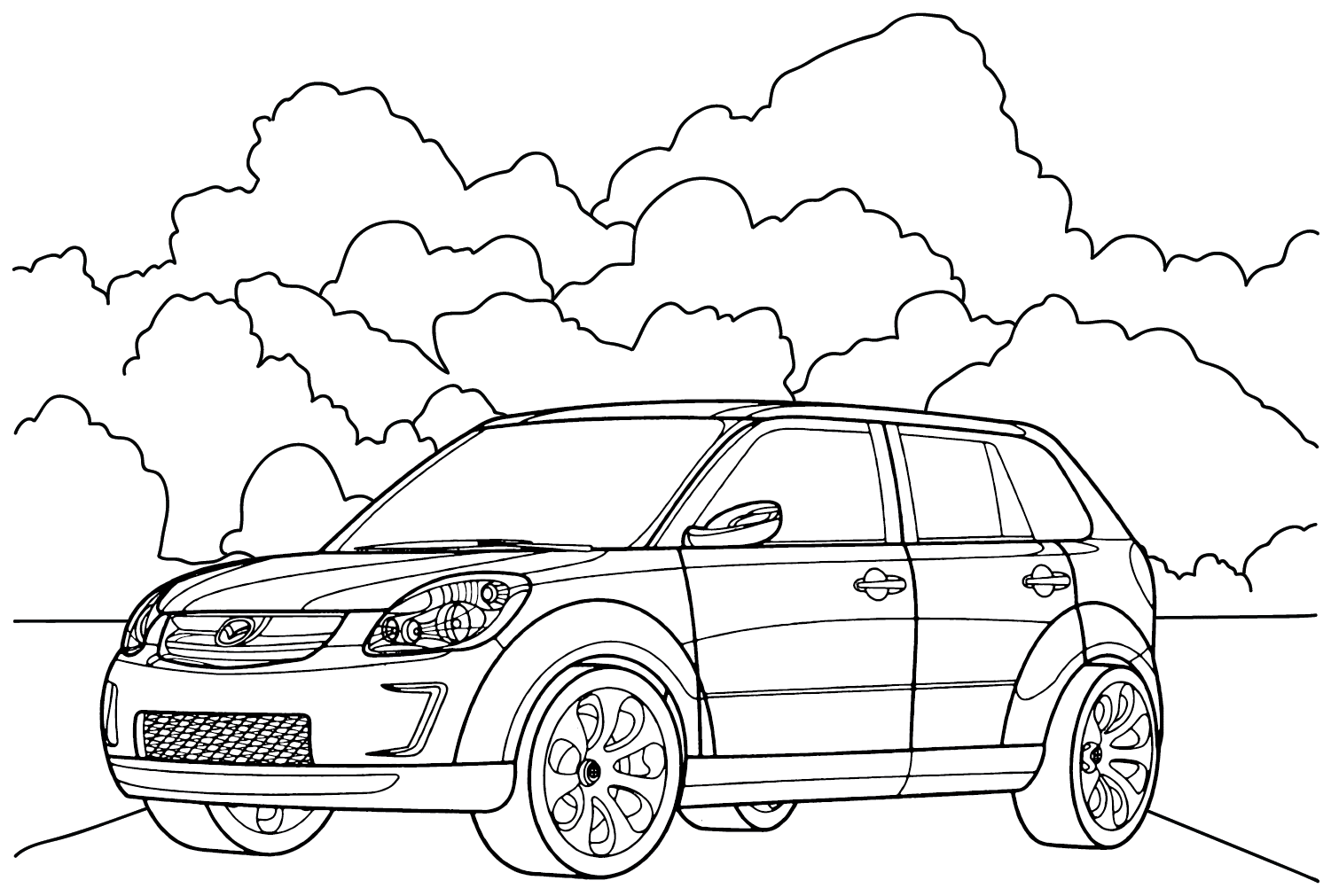 Página para colorir Mazda Verisa da Mazda