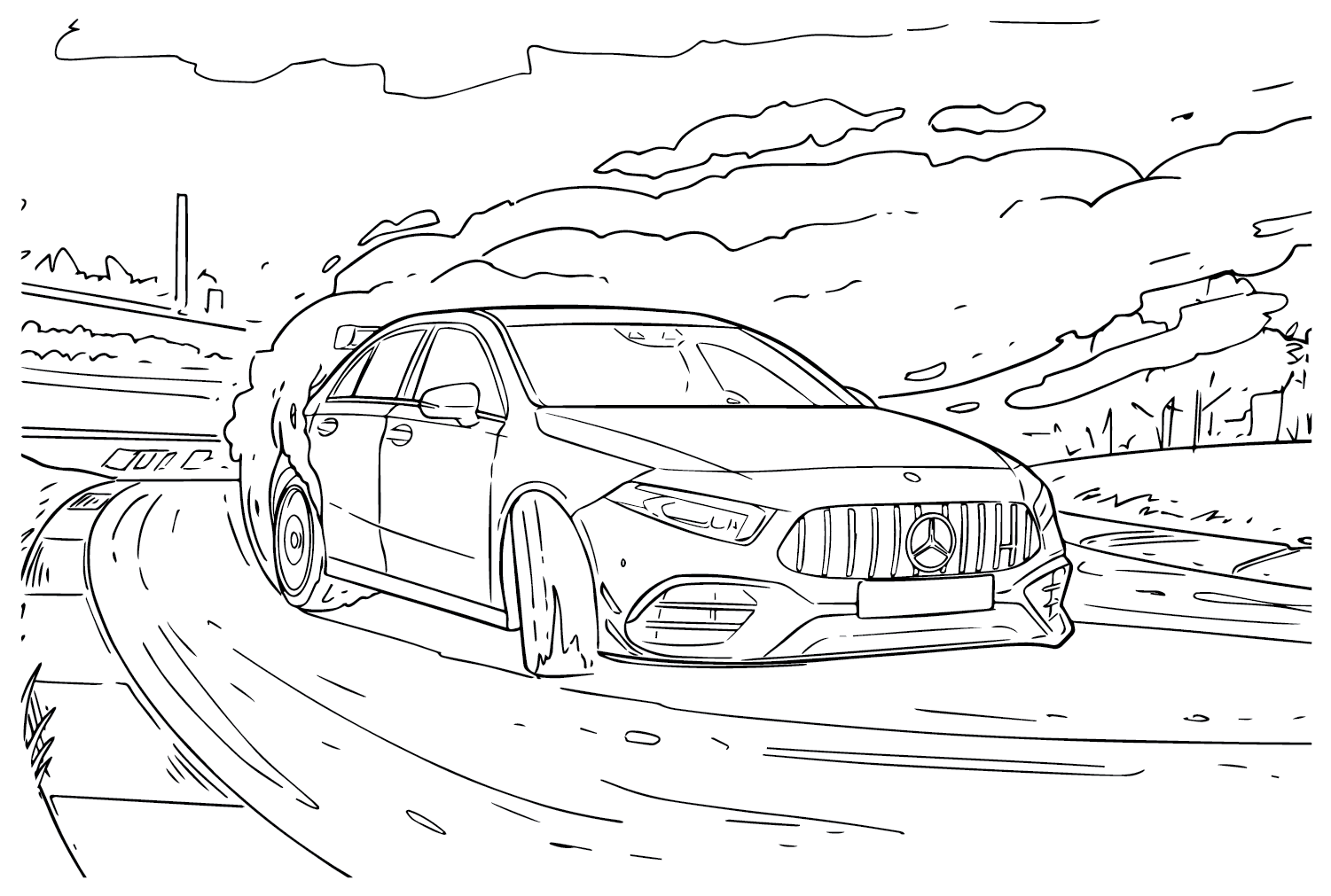 Mercedes-AMG GT Coupe Coloring Page from Mercedes-Benz