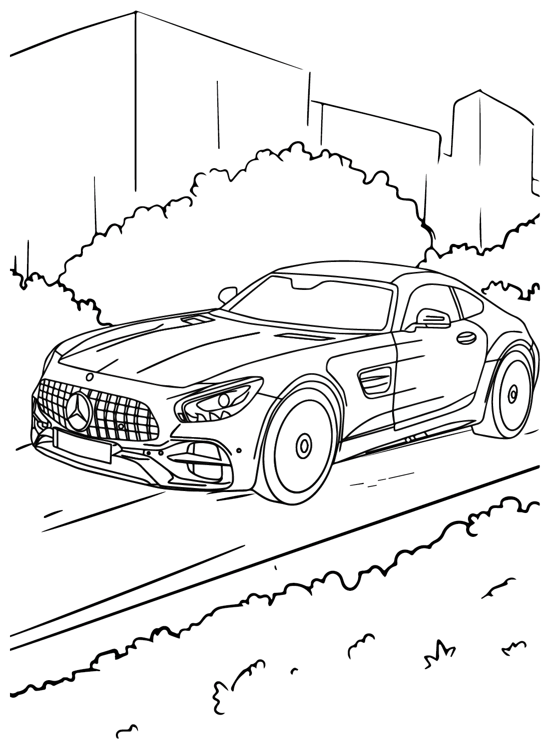 Página para colorir Mercedes-Benz AMG GT da Mercedes-Benz