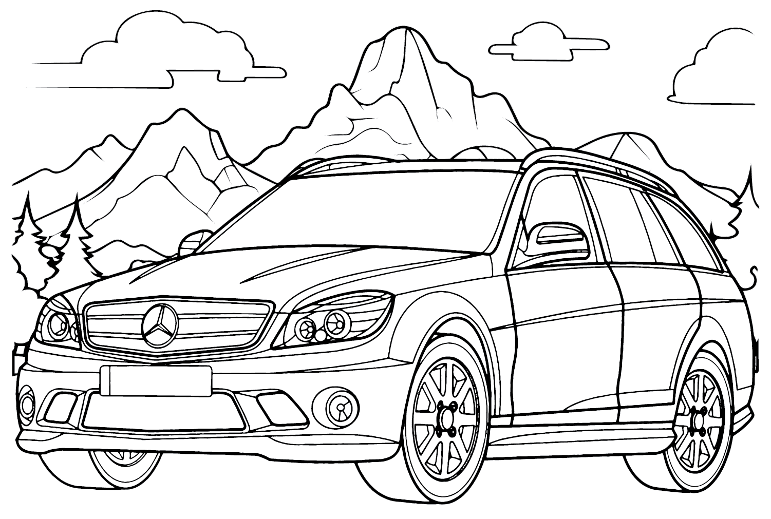 Página para colorir de Mercedes-Benz Classe C wagon da Mercedes-Benz