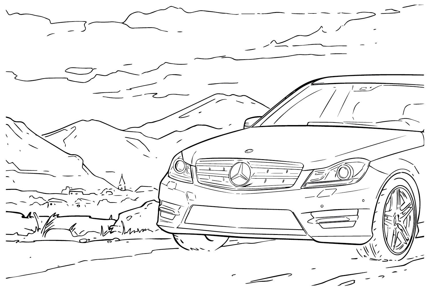 Mercedes-Benz C63 AMG Coloring Page - Mercedes-Benz Coloring Pages ...