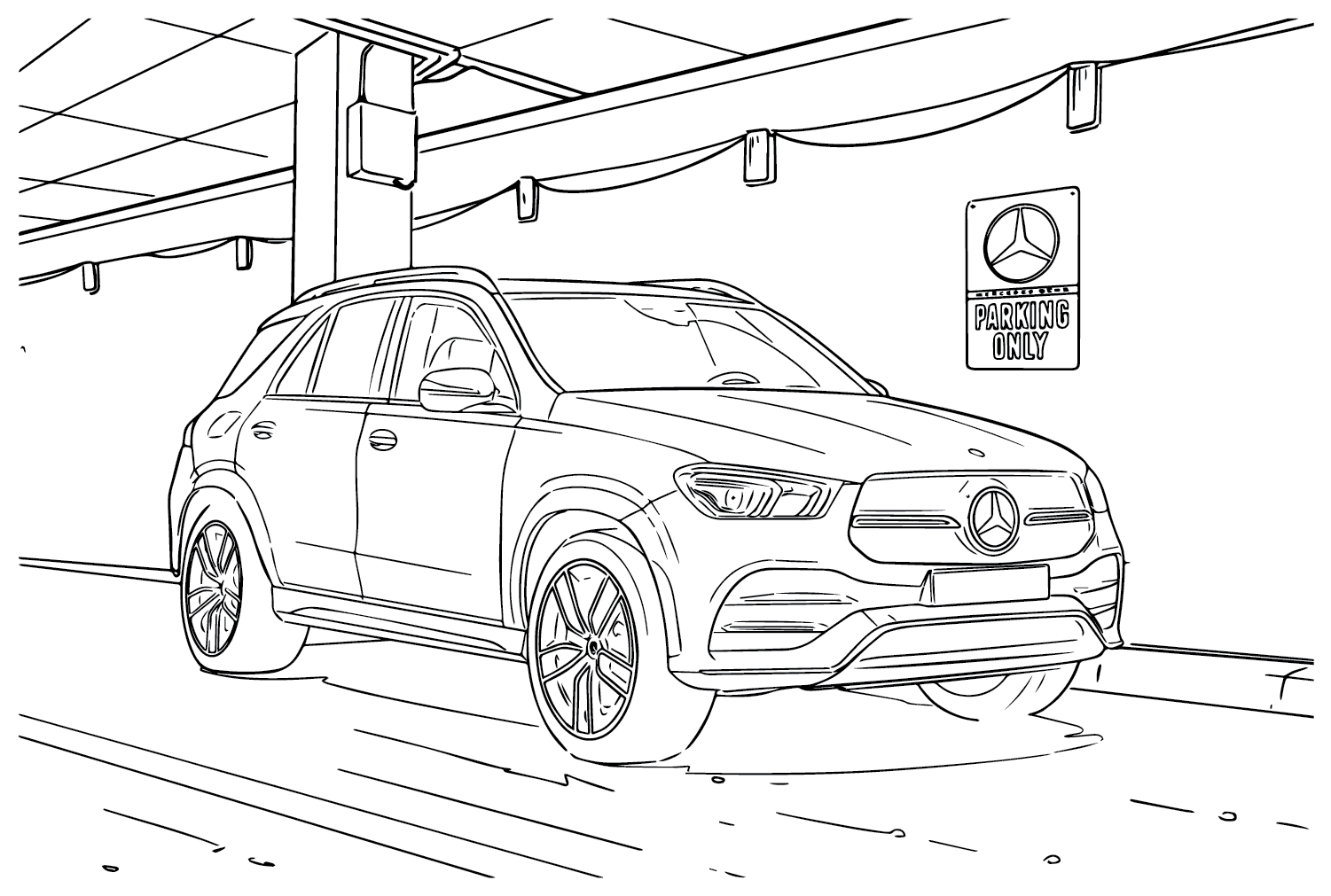 Mercedes-Benz GLE Coloring Page from Mercedes-Benz