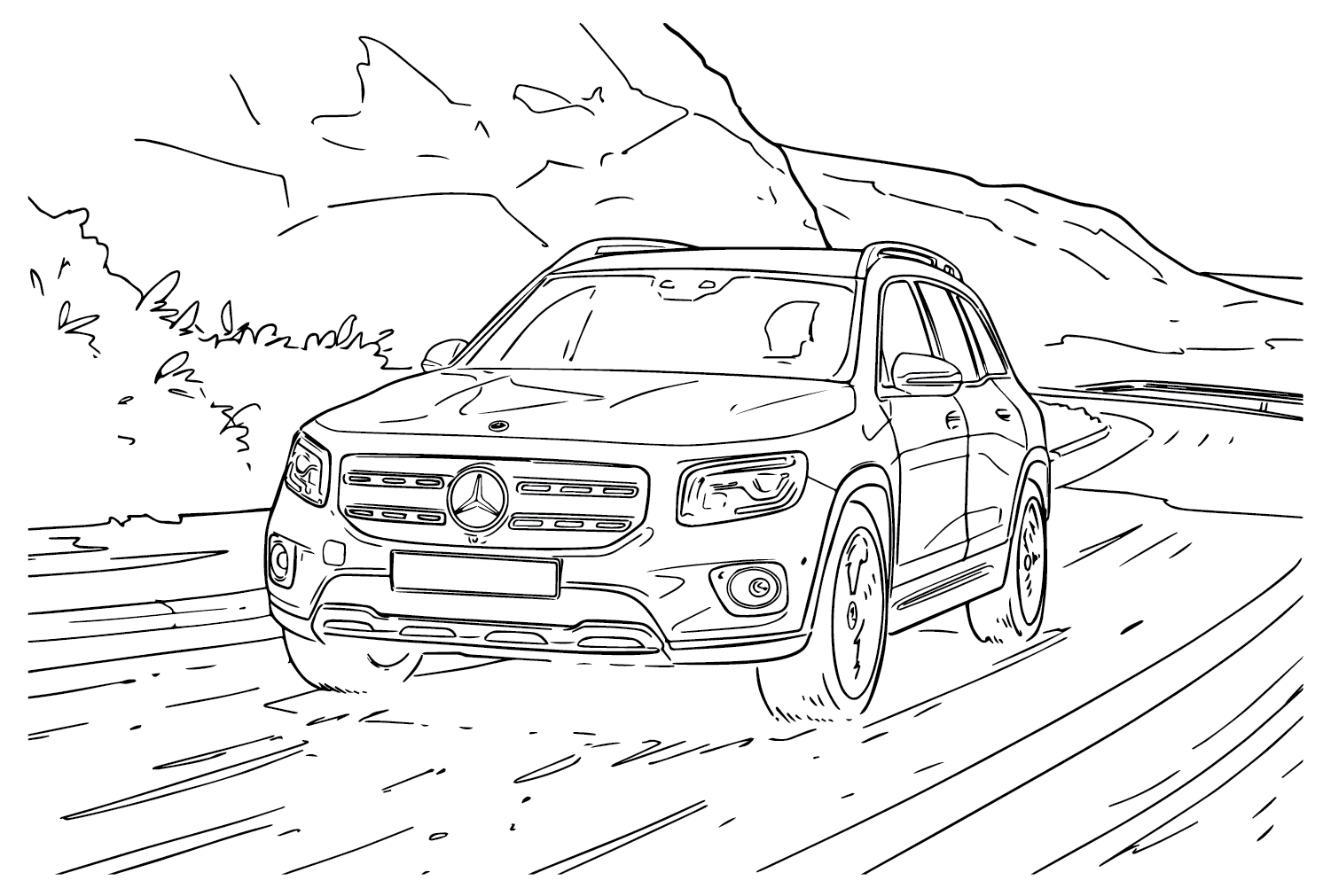 Mercedes-Benz GLS Coloring Page from Mercedes-Benz