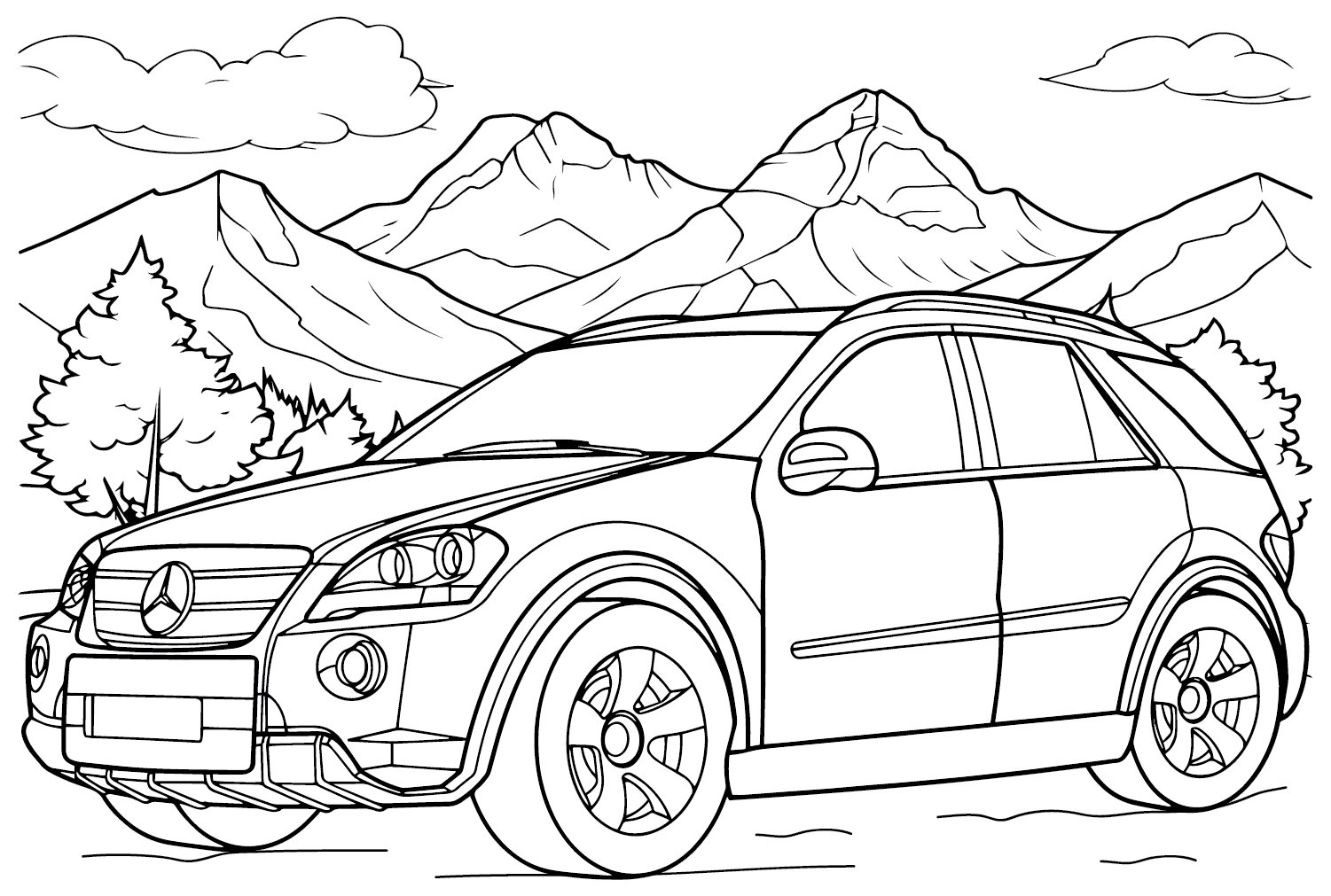 Mercedes-Benz Images to Color - Free Printable Coloring Pages