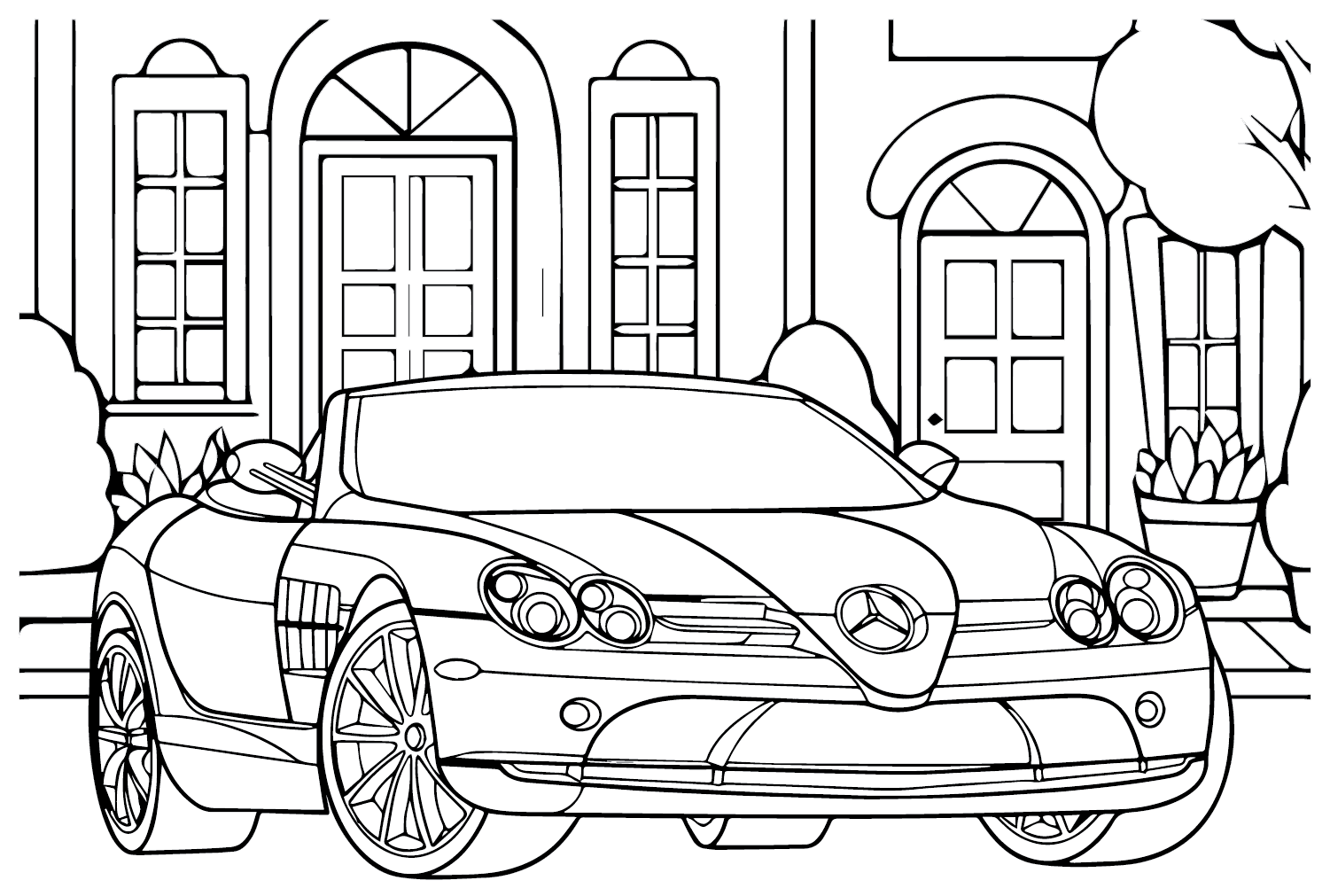 Mercedes-Benz SLR McLaren Coloring Page from Mercedes-Benz