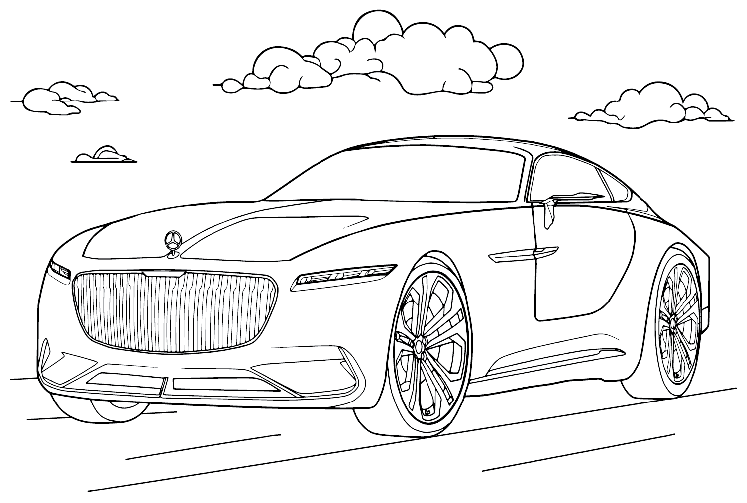 Mercedes Maybach S-Class Coloring Page from Mercedes-Benz