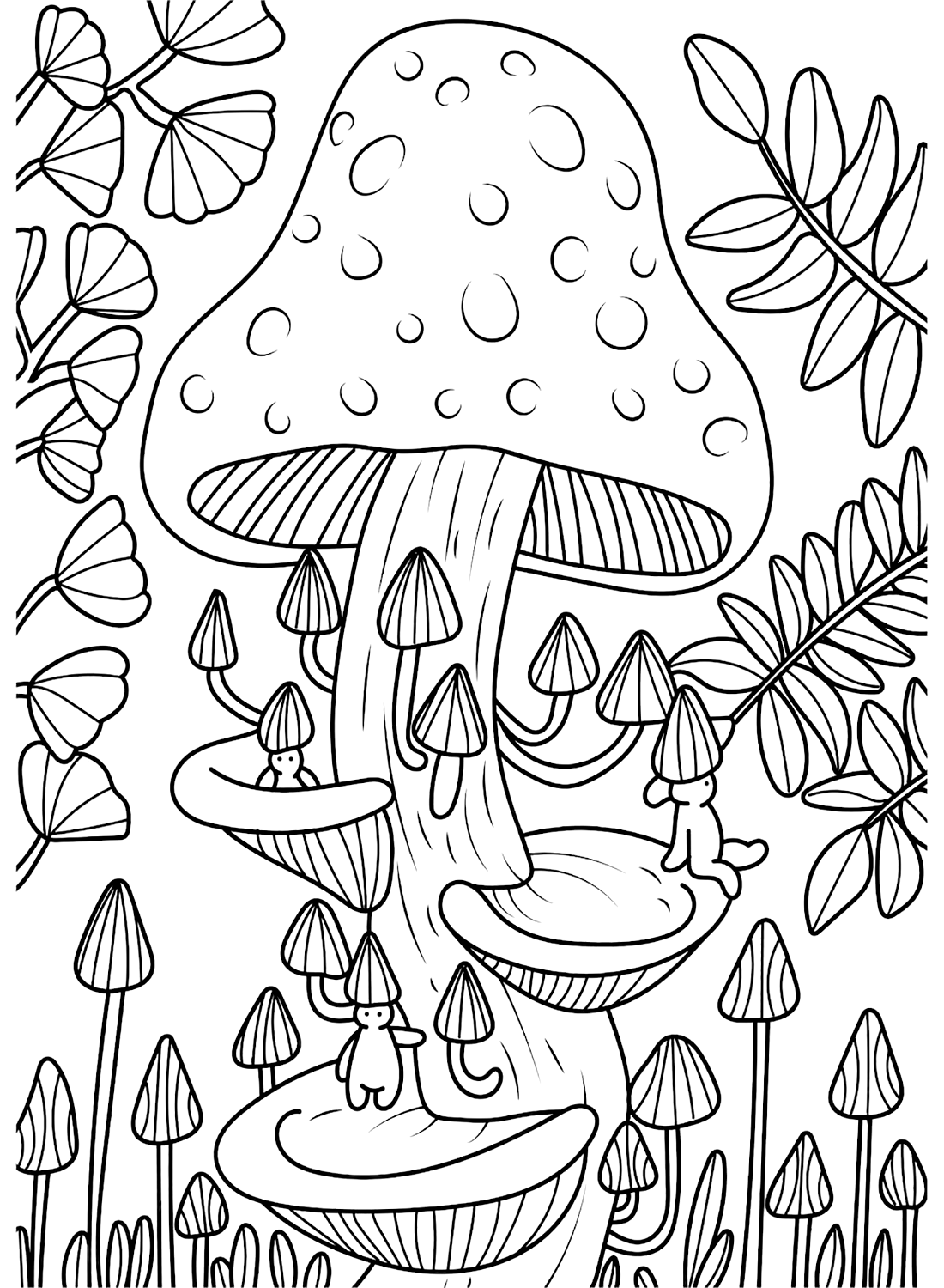 Mushroom Color Pages - Free Printable Coloring Pages