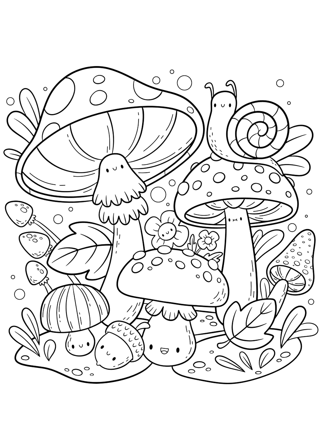 Mushroom and cute animals sheet