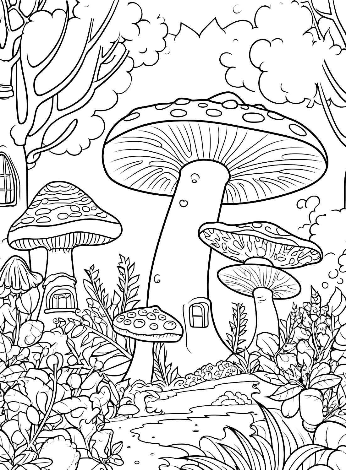 Página da floresta do cogumelo from Mushroom