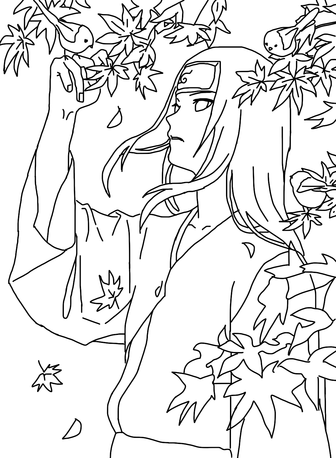 Neji from Naruto Coloring Page from Neji
